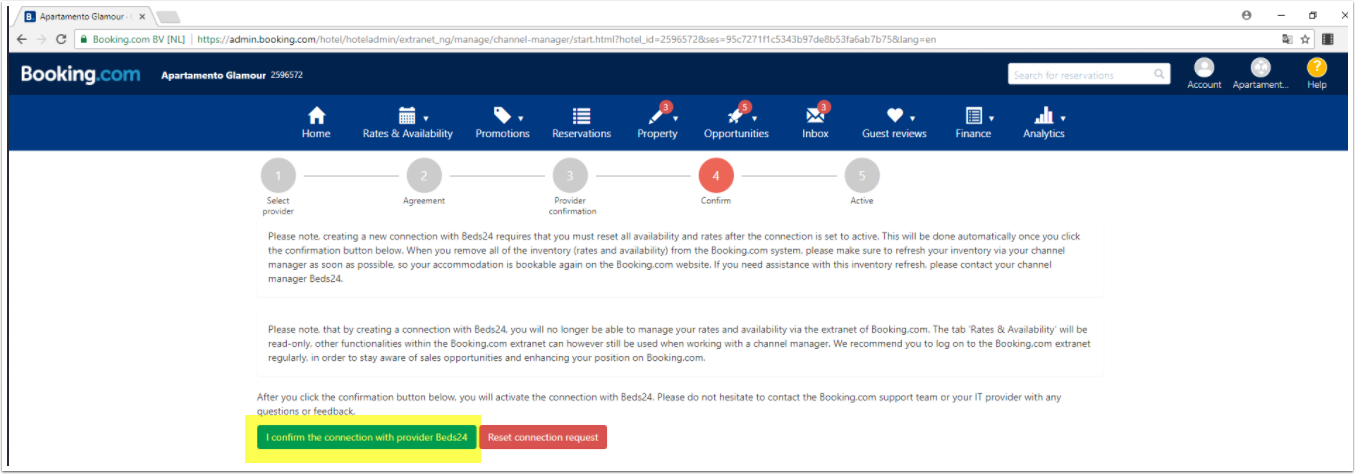booking extranet admin